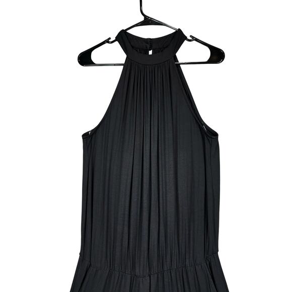 Trina Turk Halter Jumpsuit L Women Black Elastic Waist Sleeveless Resortwear NEW - Picture 6 of 9
